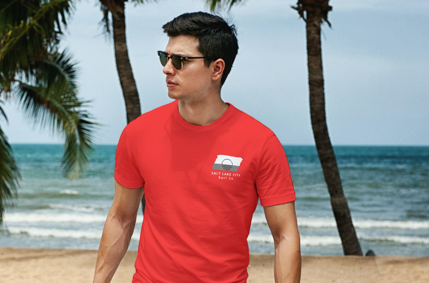 Salt Lake City Surf Co. Red Surfboard Shirt