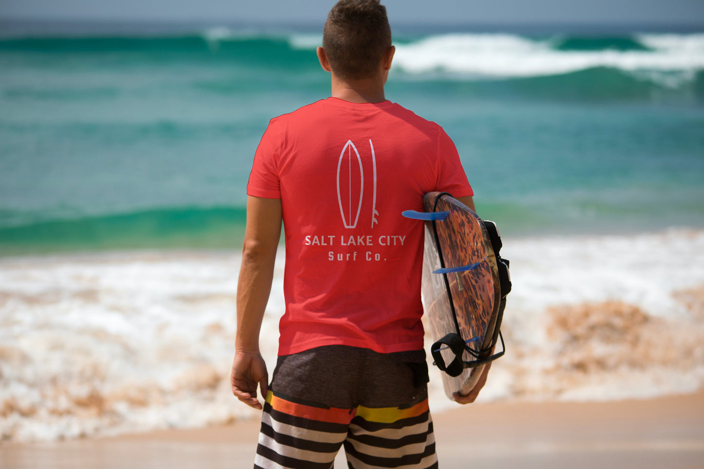 Salt Lake City Surf Co. Red Surfboard Shirt