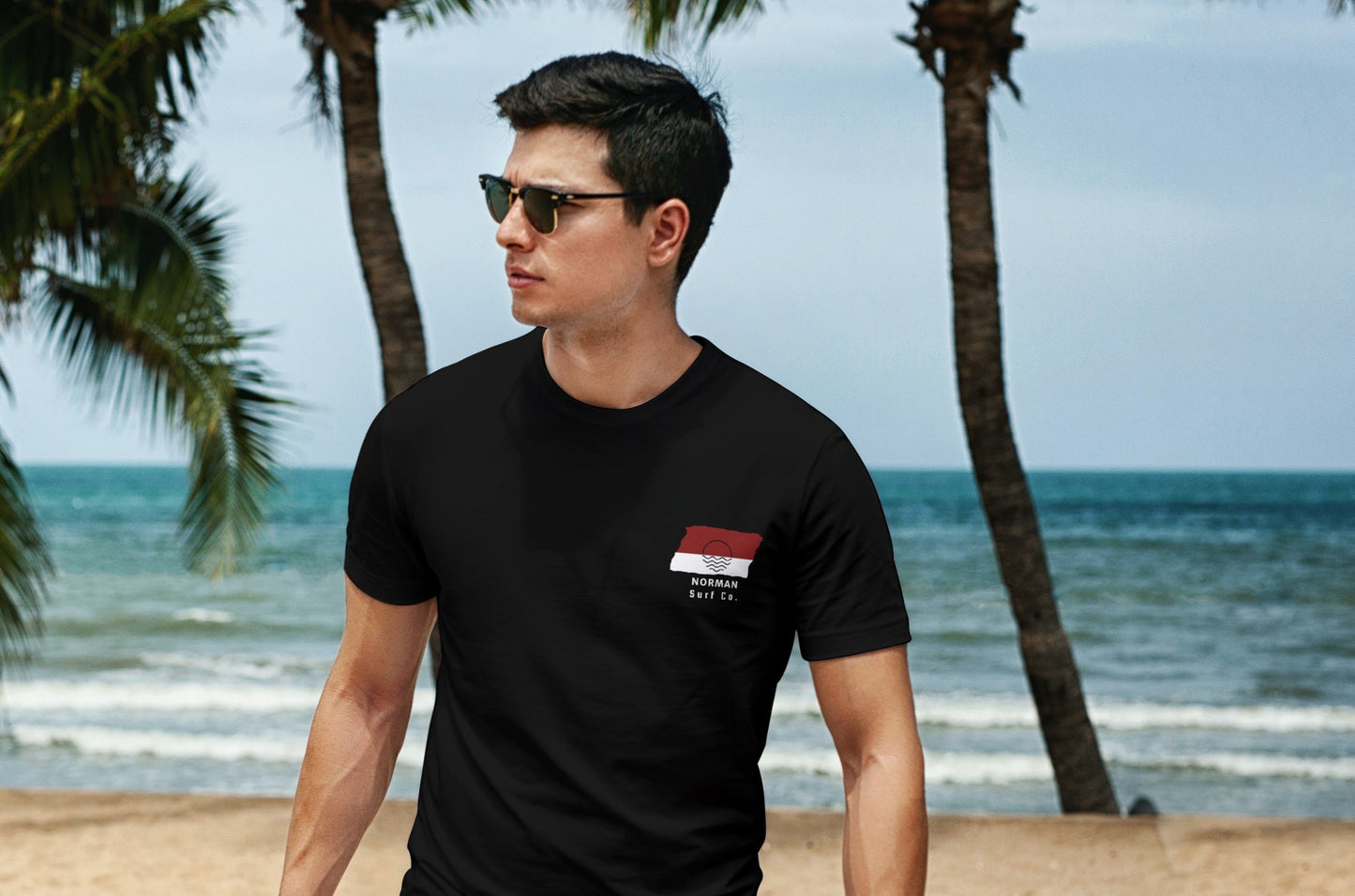 Norman Surf Co. Black Surfboard Shirt