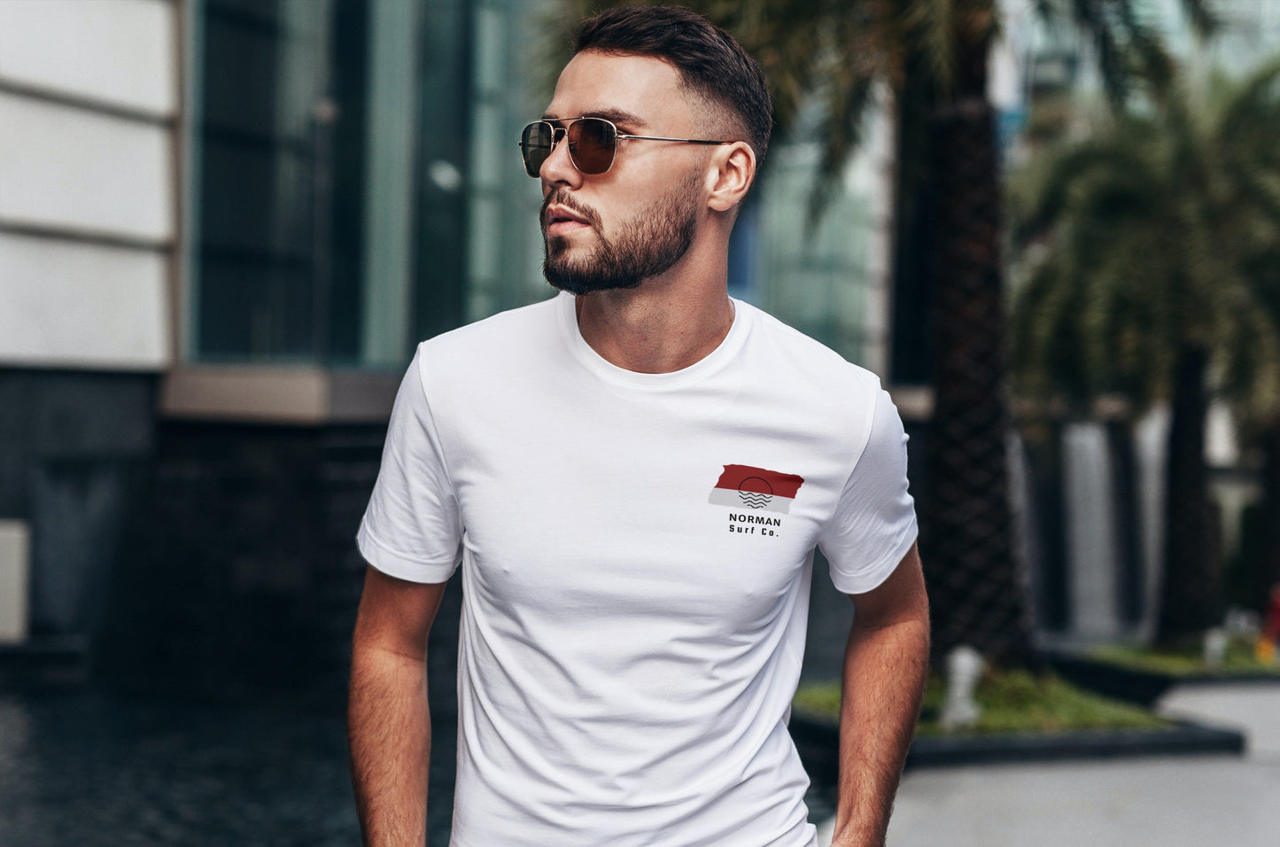 Norman Surf Co. White Surfboard Shirt