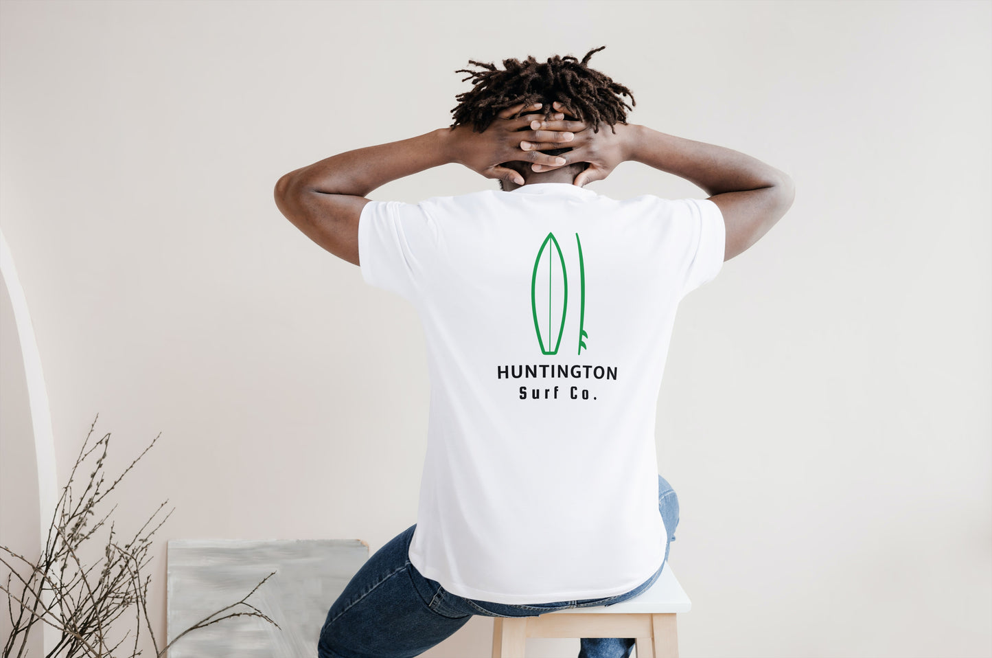 Huntington Surf Co. White Surfboard Shirt