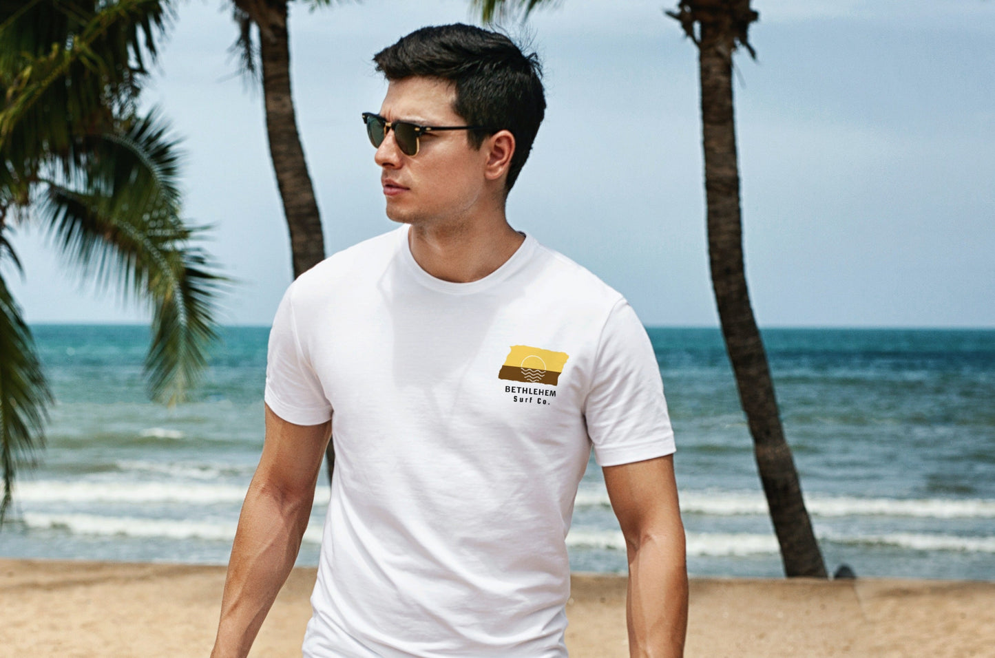 Bethlehem Surf Co. White Surfboard Shirt