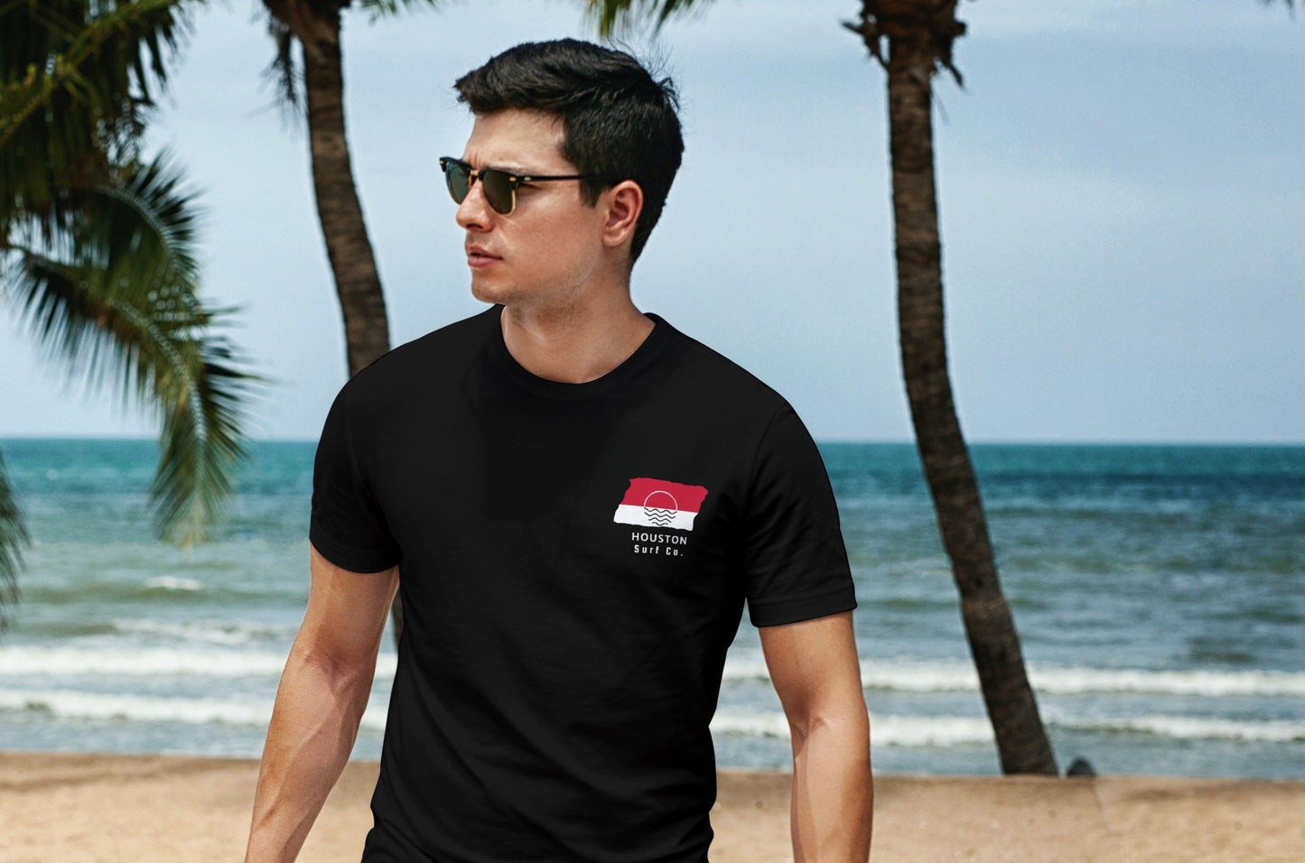 Houston Surf Co. Black Surfboard Shirt