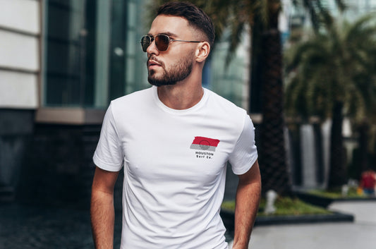 Houston Surf Co. White Surfboard Shirt
