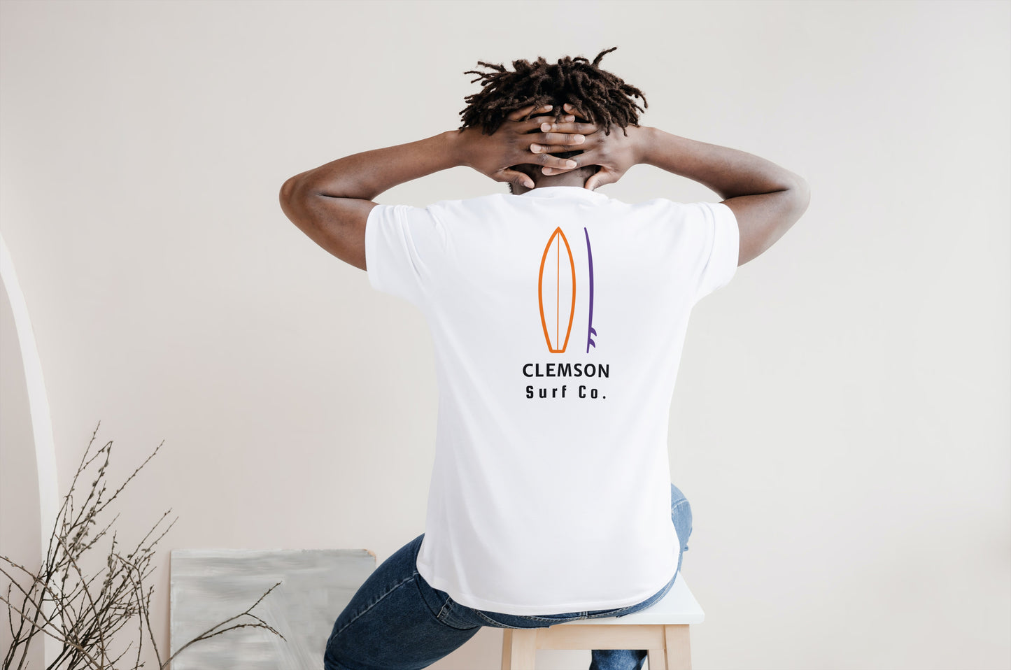 Clemson Co. White Surfboard Shirt