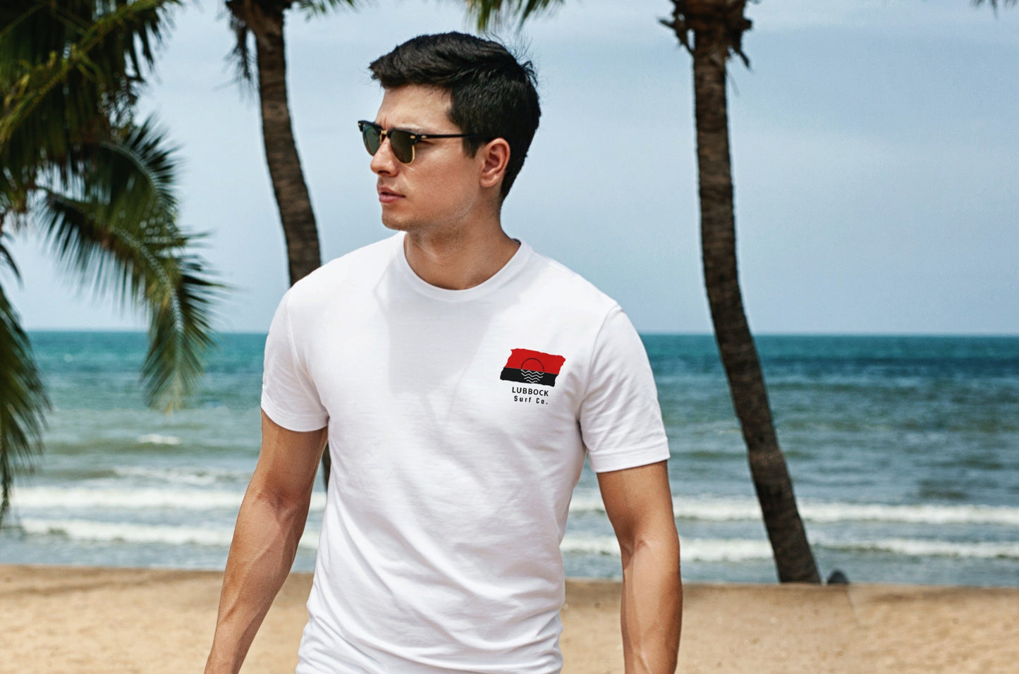 Lubbock Surf Co. White Surfboard Shirt