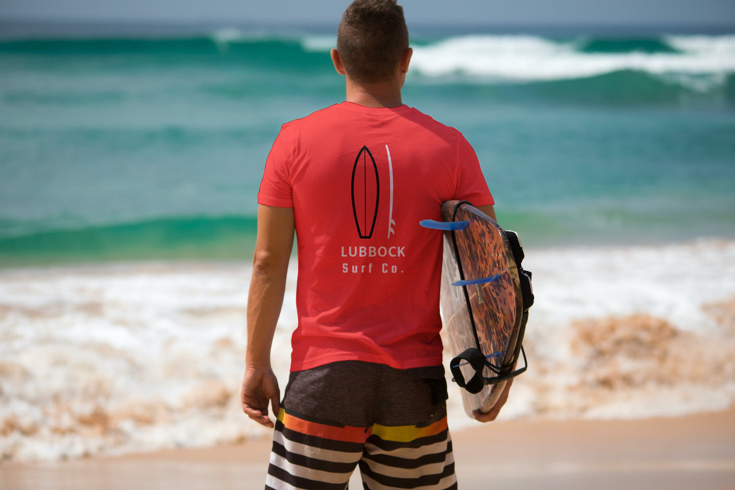 Lubbock Surf Co. Red Surfboard Shirt