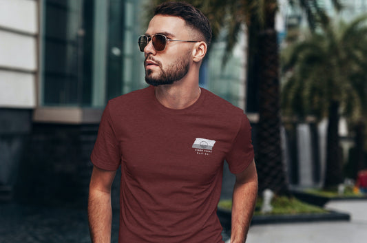 Stark Vegas Surf Co. Maroon Surfboard Shirt