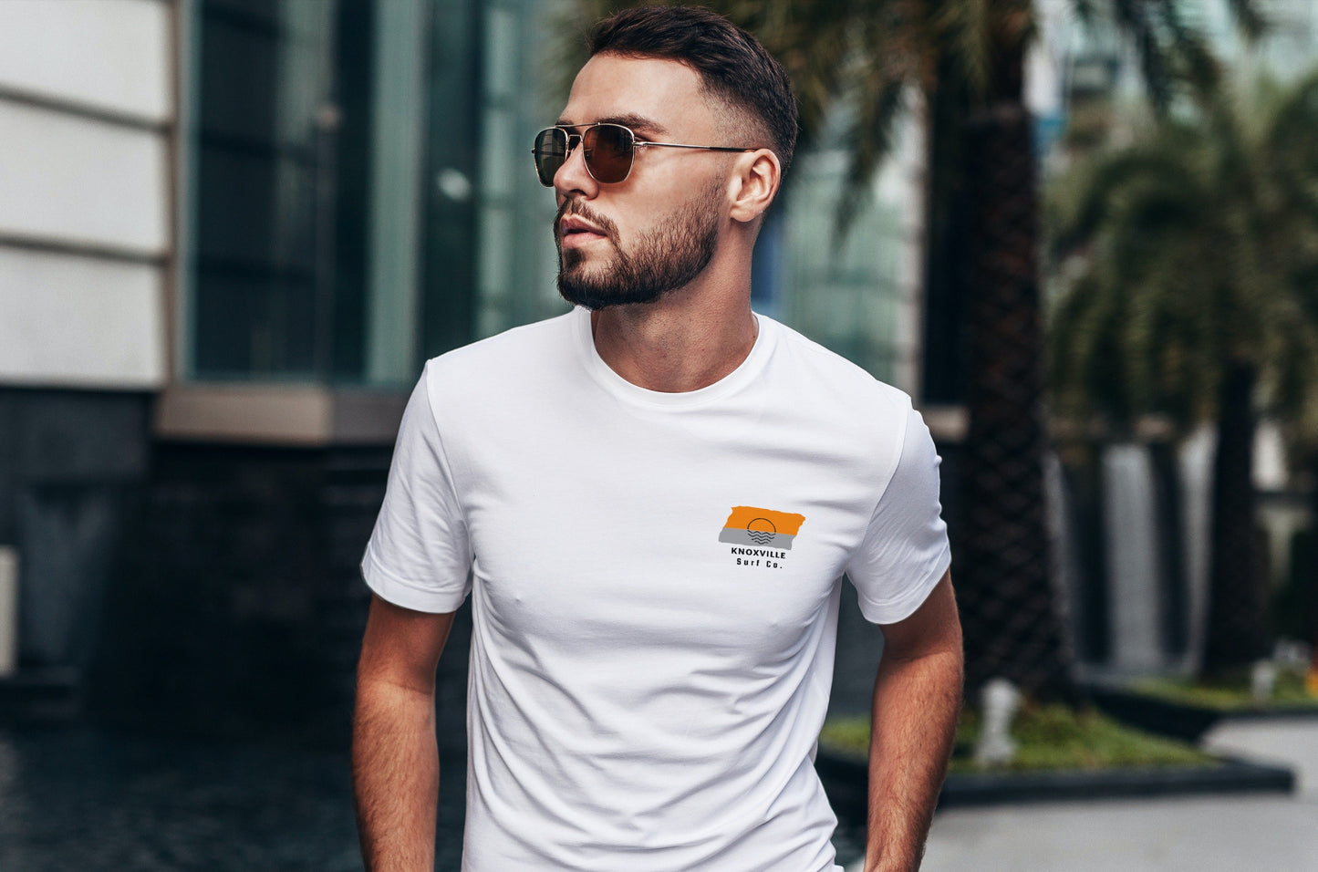 Knoxville Surf Co. White Surfboard Shirt