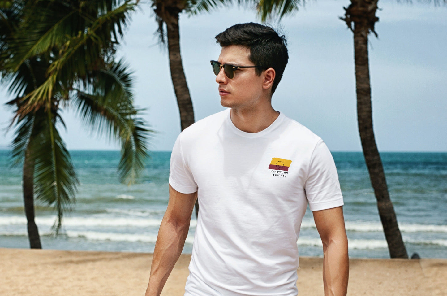 Dinkytown Surf Co. White Surfboard Shirt