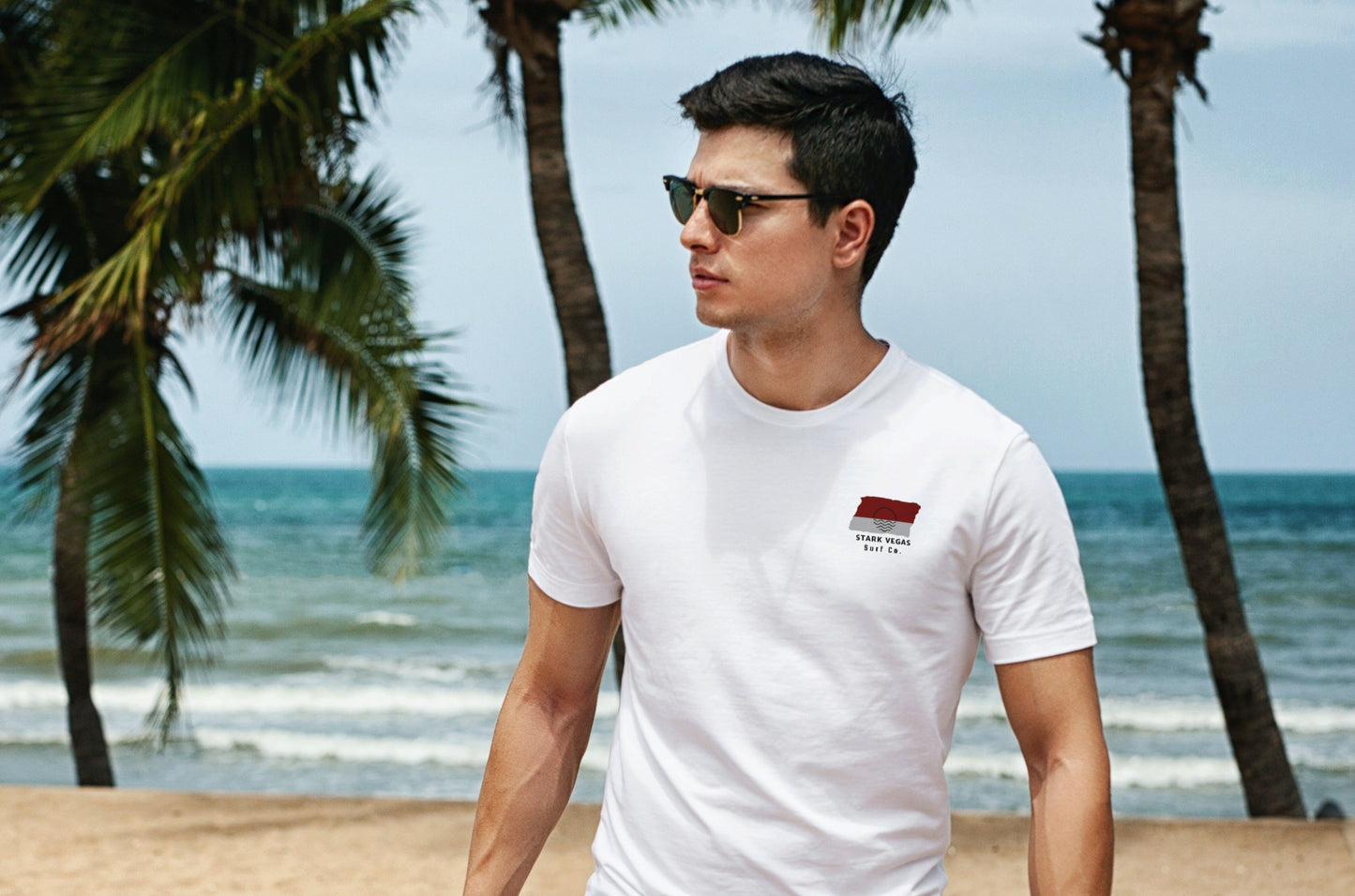 Stark Vegas Surf Co. White Surfboard Shirt