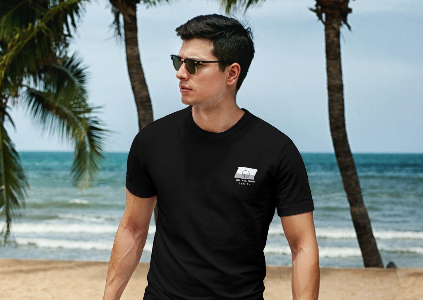 College Town Surf Co. Black Surfboard Shirt
