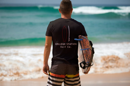 College Station Surf Co. Black Surfboard Shirt