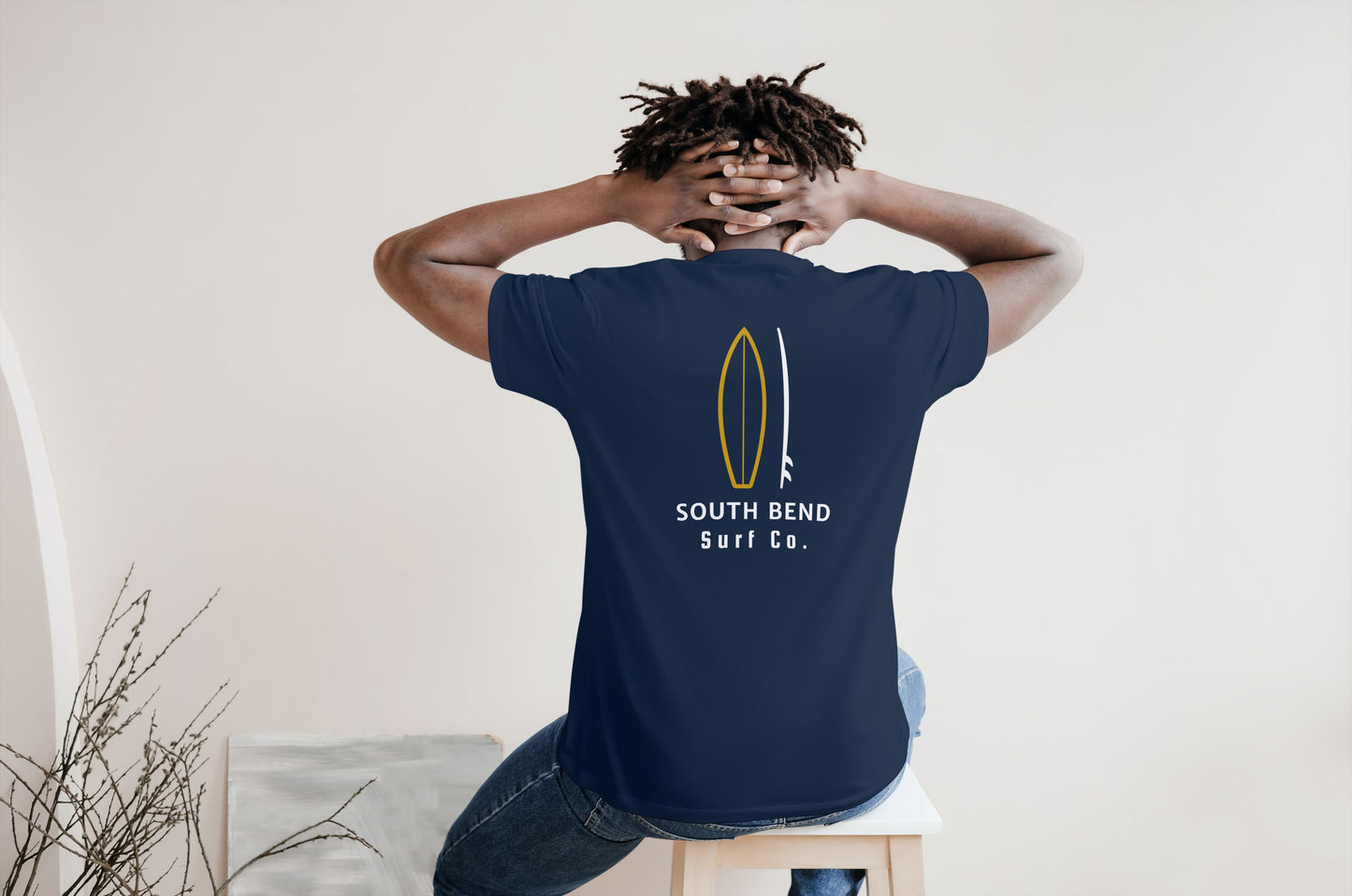 South Bend Surf Co. Navy Surfboard Shirt