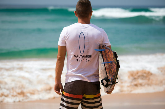 Valtameri Surf Co. White (Blue) Surfboard Shirt