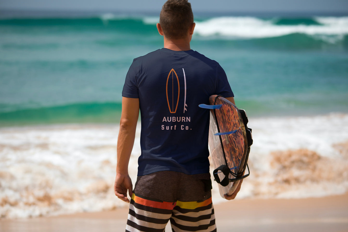 Auburn Surf Co. Navy Surfboard Shirt