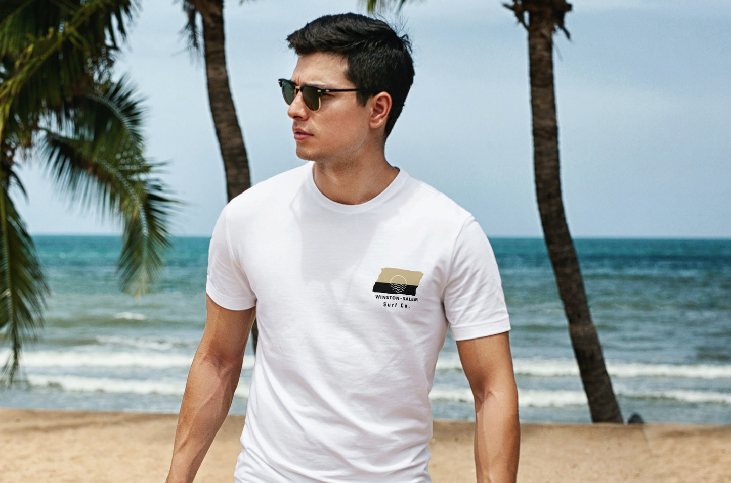 Winston-Salem Surf Co. White Surfboard Shirt