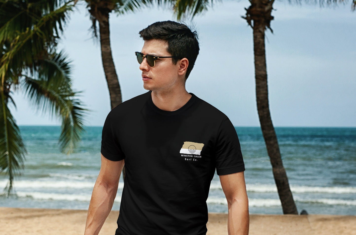 Winston-Salem Surf Co. Black Surfboard Shirt