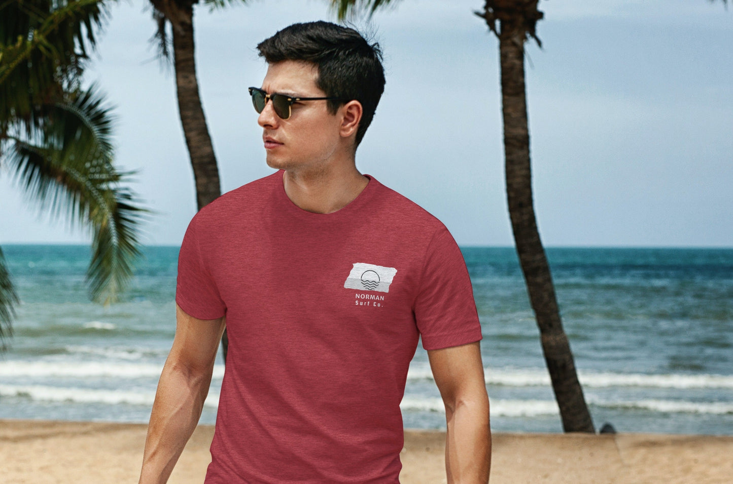 Norman Surf Co. Red Surfboard Shirt