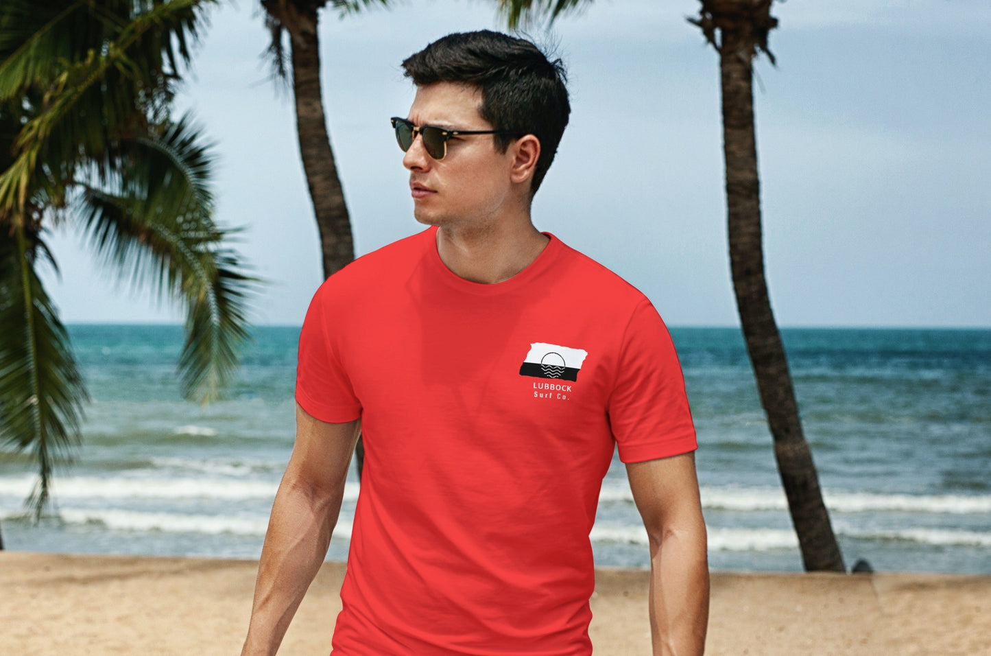 Lubbock Surf Co. Red Surfboard Shirt